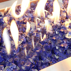 Pierres de verre réfléchissantes bleues de haute qualité, résistantes au <span class=keywords><strong>feu</strong></span>, pour foyer, salon, usage extérieur - Décoration de maison imperméable et écologique - Product Image 6