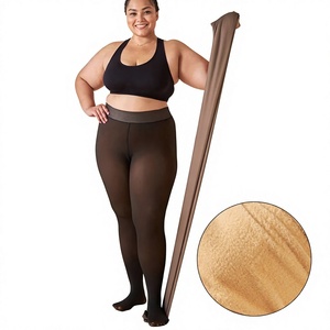 Leggings Termici Trasparenti Neri in Nylon da Donna, Sexy, <span class=keywords><strong>Felpati</strong></span>, Spessi, <span class=keywords><strong>Taglie</strong></span> <span class=keywords><strong>Forti</strong></span>, Collant per Tutte le Stagioni, Vendita all'Ingrosso - Product Image 1