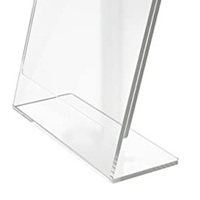 Support de présentoir de bureau en acrylique PMMA transparent personnalisé 8,5 x 11 pour les panneaux écologiques, support de présentoir en forme de L pour les panneaux A4, dépliants en plastique