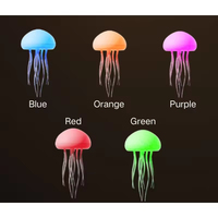Lampe LED Méduse Dansante Automatique avec Commande Vocale, Veilleuse Colorée pour la Maison, Piles Incluses