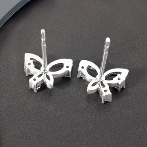 Aretes de Zirconia Cúbica de Moda al por Mayor, Aretes de Mariposa Bonitos Chapados en Oro para Niñas - Product Image 6