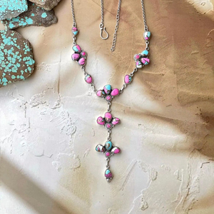 Collar de barra de piedra de caballo salvaje de plata esterlina hecho a mano - Product Image 1