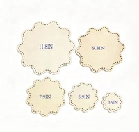 5 pièces de fonds de paniers en bois pour le crochet, le tissage et le tricot, pour l'artisanat de crochet ou de tricot, la décoration intérieure (trou : 6 mm)