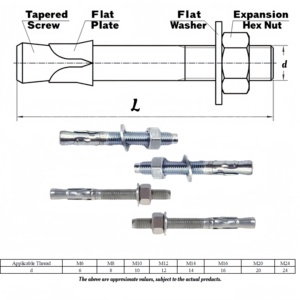 Kits de bride à M16-M24 directe d'usine Ancres de cale en acier résistant aux acides 904L Systèmes d'ancrage standard DIN pour galvanisation <span class=keywords><strong>chimique</strong></span> - Product Image 2