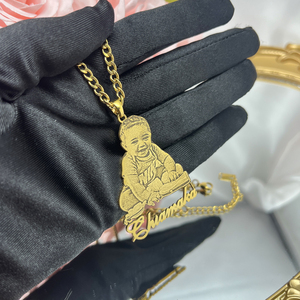 Collana in Acciaio Inossidabile Fatingna, Collana Personalizzata con Foto, Ciondolo con Targhetta Personalizzata per Bambini, Gioielli Commemorativi Personalizzati - Product Image 3
