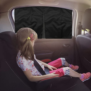 Car Side <b>Window</b> Shades Double-opening Black Magnetic Sunshade For Child Safety With Mesh <b>Panel</b> Heat Insulation Protection - Product Image 1