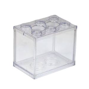 Aquarium miniature pour poissons Betta, blocs de construction à 6 trous, plastique transparent, léger, lumineux, <span class=keywords><strong>eau</strong></span> <span class=keywords><strong>douce</strong></span>, petit aquarium - Product Image 2
