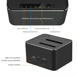 แท่นวางฮาร์ดดิสก์แบบคู่ USB 3.0 สำหรับฮาร์ดดิสก์ขนาด 2.5/3.5 นิ้ว รองรับการโคลนแบบออฟไลน์ UASP กล่องใส่ฮาร์ดดิสก์แบบ HDD/SSD - Product Image 3
