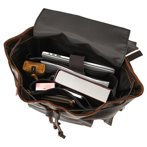 Chất lượng cao chính hãng da cổ điển ba lô với kim loại khóa rộng rãi nhiều khoang cho du lịch hàng ngày sử dụng - Product Image 4