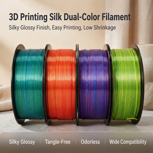 Filamento PLA de Seda de Doble Color Degradado para Impresión 3D de Baja Contracción, 1.75mm, Fácil de Imprimir para Impresoras de Alta Velocidad - Product Image 1
