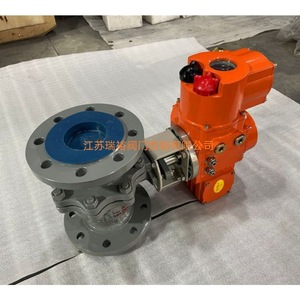 Vanne à boisseau sphérique électrique Qianjin Q941F-16C DN80 antidéflagrante avec doublure fluorée pour le contrôle marche/arrêt dans le traitement chimique et l'eau - Product Image 1