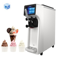 Mesin es krim kecil otomatis kapasitas tinggi, mesin es krim kecil lunak baja tahan karat 10-15l/H