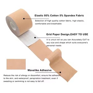 Bande de kinésiologie pour sports athlétiques Largeur 2.5cm Bandages cohésifs élastiques non tissés Chaussette de football auto-adhésive Longueur 5m - Product Image 4