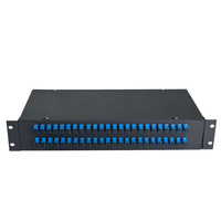 Kotak Terminal Tipe Geser Panel Tambalan Optik 1U 12/24/48 Port SC/LC/ST/FC Panel Patch Optik Dudukan Rak