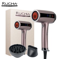 RUCHA Sèche-cheveux haute vitesse, professionnel pour salon, maison et voyages, sèche-cheveux infrarouge ionique, portable