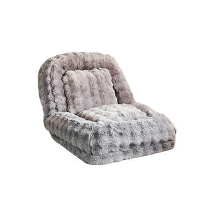 Coussin pour animaux de compagnie Han Doubao en fausse fourrure, rectangulaire, gris argenté, doux et lavable, pour chiens adultes - Product Image 3