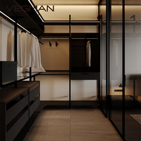 Système de dressing moderne en bois pour chambre à coucher, armoire pour hôtel et villa, résistant à l'humidité, garantie 5 ans