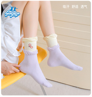 Chaussettes à bulles à double côtes brodées pour femmes, chaussettes en coton peigné à la cheville, motif de lettres quotidien d'automne, chaussettes tricotées personnalisées
