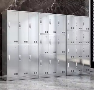 Armoire d'angle en acier inoxydable, casier métallique gain de place pour petites pièces ou hôpitaux, pour le rangement des vêtements - Product Image 3
