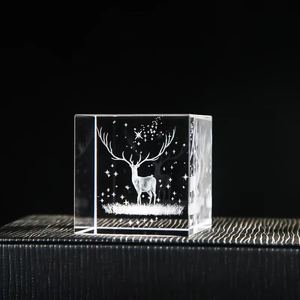 Gran oferta, espacios en blanco de cristal de tamaño múltiple, decoración de formas geométricas, cubo blanco interior tallado, espacios en blanco de cristal - Product Image 1