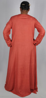 Robe Abaya Maxi en Tissu de Bambou Biologique Écologique, Design Simple et Élégant à Col Carré Arrondi, Grande Taille, Style Traditionnel Musulman