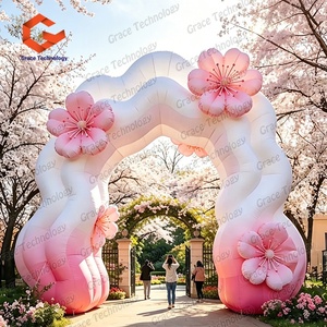 Arche de fleurs gonflable sur le thème des plantes personnalisée, arche d'entrée gonflable pour la décoration de scène d'événements - Product Image 3