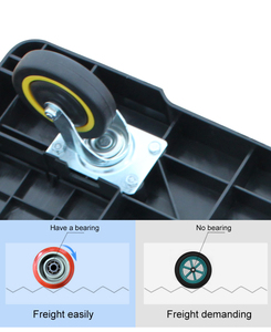 Carro de plástico resistente de cuatro ruedas con asa, plataforma de almacenamiento de carro de mano, remolque Dolly compatible con OEM, carro de compras plegable - Product Image 5