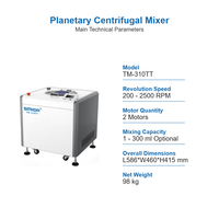 Mélangeur centrifuge planétaire pour R&D en laboratoire, machine de mélange et de dégazage à double godet 300g SMIDA TM-310TT certifiée CE, 60+ brevets, en acier