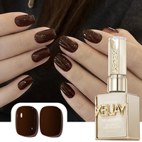 XEIJAYI 15ML Gel UV Marron Foncé pour Ongles, Vernis Nude Hivernal Soak-Off pour Usage en Salon, Directement du Fournisseur
