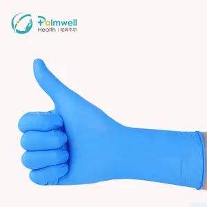 Gants en nitrile avec logo personnalisé 12 pouces, gants en nitrile bleu pur