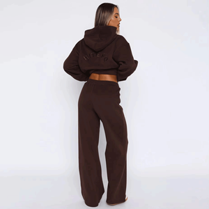 Conjunto <span class=keywords><strong>de</strong></span> Sudadera con Capucha Oversize <span class=keywords><strong>de</strong></span> Felpa Francesa <span class=keywords><strong>de</strong></span> 400GSM para <span class=keywords><strong>Mujer</strong></span>, <span class=keywords><strong>de</strong></span> Algodón Pesado con Hombros Caídos - Product Image 3
