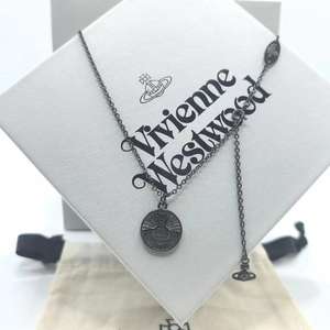 VivienneWestwood Empress Dowager RICHMOND <strong>Coin</strong> Double-sided Saturn Relief Tungsten Electroplated O-Chain Pendant <strong>Necklace</strong> - Product Image 3