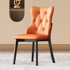 Ghế ăn nhà hàng đặt đồ nội thất phòng ăn da Bắc Âu hiện đại vàng sang trọng gỗ Ghế ăn cho bàn ăn - Product Image 6
