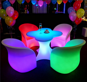 Meubles modernes LED approuvés CE RoHS Ensembles de jardin à couleur changeante Ensembles de <span class=keywords><strong>table</strong></span> et de chaises pour boîte de nuit - Product Image 3