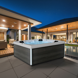 Moderne <span class=keywords><strong>Deluxe</strong></span> Lumière LED Spa Extérieur Bain à Remous 5 Personnes Rectangle Grand pour Villas Hôtels Gymnases Massage Luxueux pour - Product Image 2