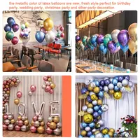 50 pcs/बैग फैक्टरी जन्मदिन मुबारक शादी Inflatable हीलियम लेटेक्स धातु सोने चांदी बैलोन क्रोम गुब्बारे