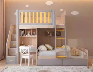 Elegant Wood Baby Sleeping Beds Bedroom Furniture Children Bunk Bed Newborn Wood Toddler Cot Baby Kids Bunk Bed