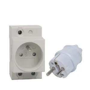 France Electric 16A 250V 3P Din Rail Modular Socket Plug Durable 10A 110V Industrial Home Use Customizable OEM Outlets UK/US