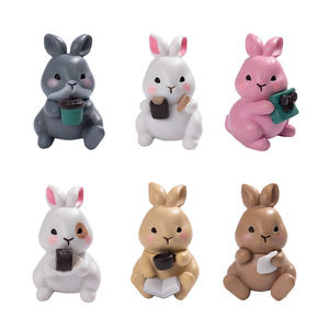 Depeng Crafts Mini Rabbit Figurines Casual Bunny Series Injection Molding Desktop Home Decoration <b>Easter</b> <b>Ornament</b> - Product Image 5