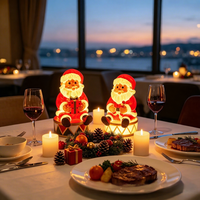 Décoration de Noël Père Noël en PVC et Fer, Veilleuse Ambiante, Cadeau Festif, Fabriqué en Chine