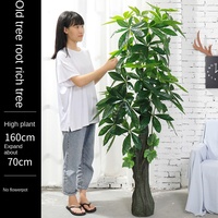 Palmier artificiel d'intérieur de 4 pieds pour décoration d'intérieur Real Touch Leaf Artificial Rubber Plant Tree For Living Room Decor