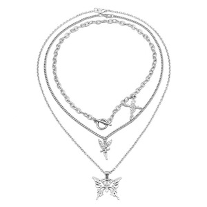 Butterfly Three Piece <b>Necklace</b> Set Zinc Alloy Party Fashion Pendant <b>Necklaces</b> - Product Image 5