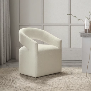Sillas de Comedor Modernas de Tela Blanca, Muebles para el Hogar, Sillón <span class=keywords><strong>Tapizado</strong></span> con Respaldo Abierto - Product Image 2