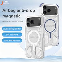 Pour iPhone 17 16 15 14 Pro Max gros luxe antichoc coque de téléphone magnétique sans fil charge armure de protection couverture arrière