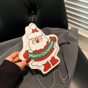 Рождественская модель Санта Клауса сумка через плечо милый мультяшный Новогодний подарок для девочек губная помада нулевой кошелек