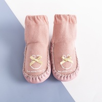 Chaussons-chaussettes antidérapants pour bébé, mignons, en coton à semelle souple, pour filles, motif dessin animé, pour tout-petits