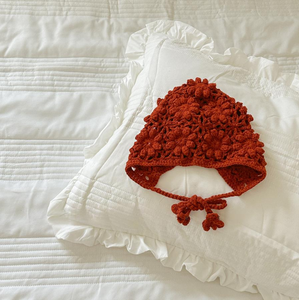 قبعة أطفال بلوفر للخريف والشتاء ، كروشيه مجوف مصنوع يدويًا ، قبعة أطفال بناتي لطيفة ، قبعة أميرة - Product Image 6