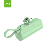 Certifié en gros petites banques d'alimentation Type C câble intégré Portable Power Pack Mini 5000mAh Power Bank avec câble