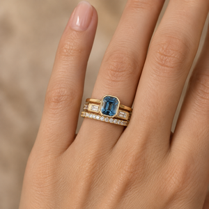 Elegante Juego de Tres Anillos Apilables para Mujer, Estilo Lujoso de Reina, Joyería de Moda - Product Image 2