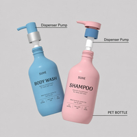 Botella de PET Mate de Lujo Personalizada con Bomba, 500 ml, Recargable, para Champú, Gel de Ducha, Suero para el Cuidado de la Piel, Loción (Envase Cosmético)